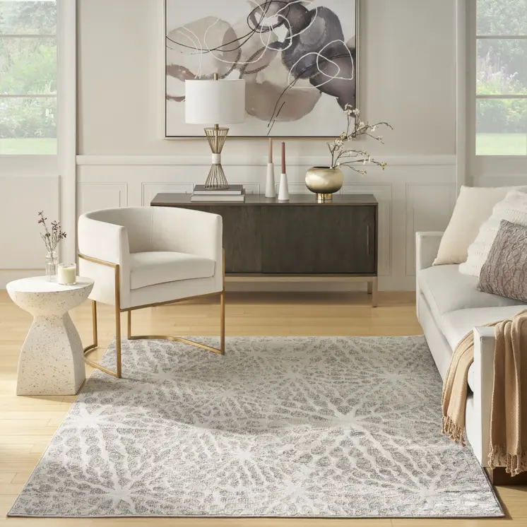 8' X 10' Gray Abstract Area Rug