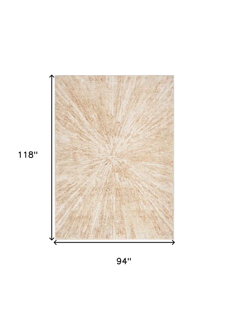 8' X 10' Ivory Abstract Area Rug