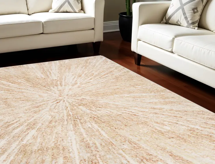 8' X 10' Ivory Abstract Area Rug
