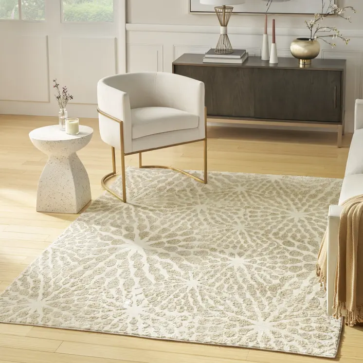 8' X 10' Ivory Abstract Area Rug