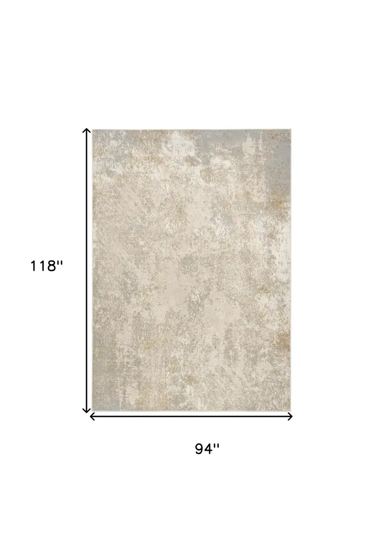 8' X 10' Gray Abstract Area Rug
