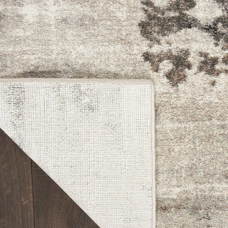 8' Tan Abstract Power Loom Runner Rug