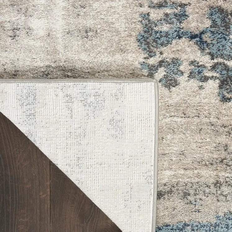 4' X 6' Blue Abstract Power Loom Area Rug