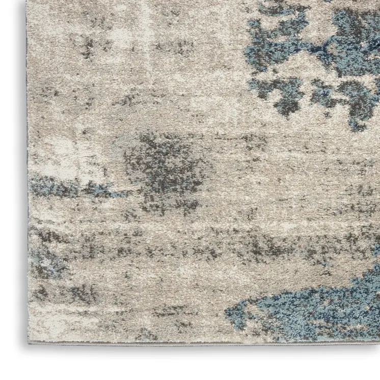 4' X 6' Blue Abstract Power Loom Area Rug