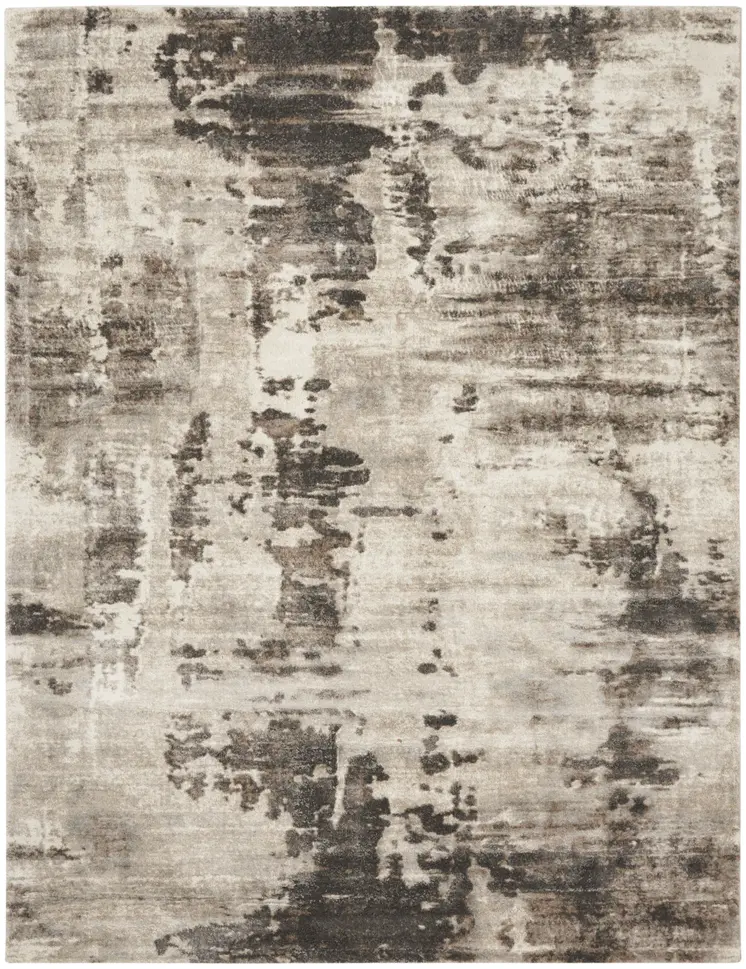 8' X 10' Tan Abstract Power Loom Area Rug