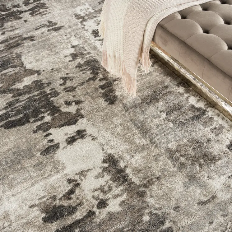 8' X 10' Tan Abstract Power Loom Area Rug
