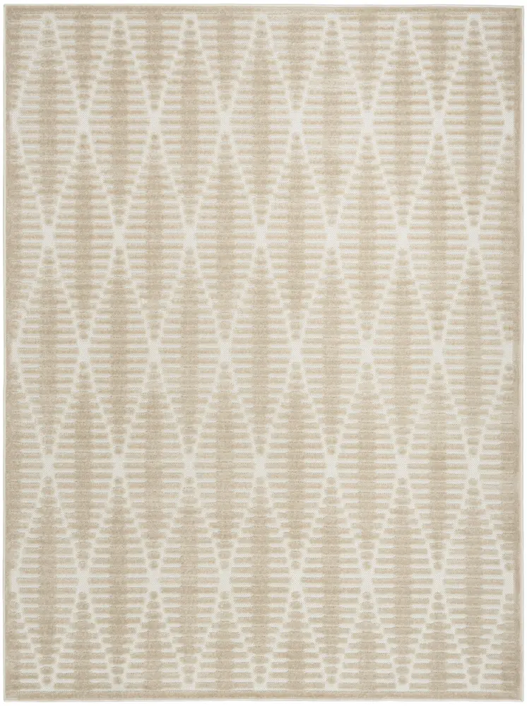 7' X 9' Beige Geometric Area Rug