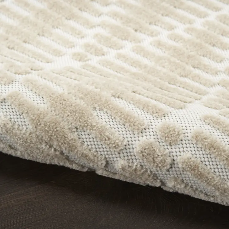 7' X 9' Beige Geometric Area Rug