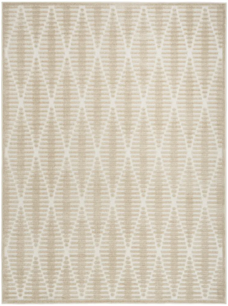 7' X 9' Beige Geometric Area Rug