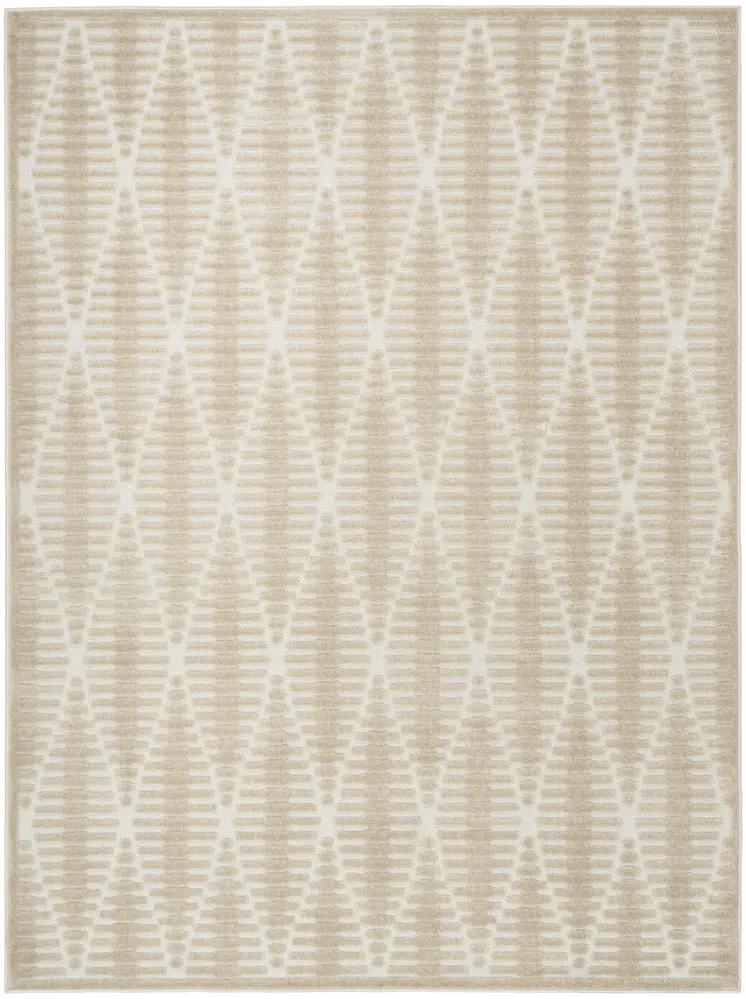 7' X 9' Beige Geometric Area Rug