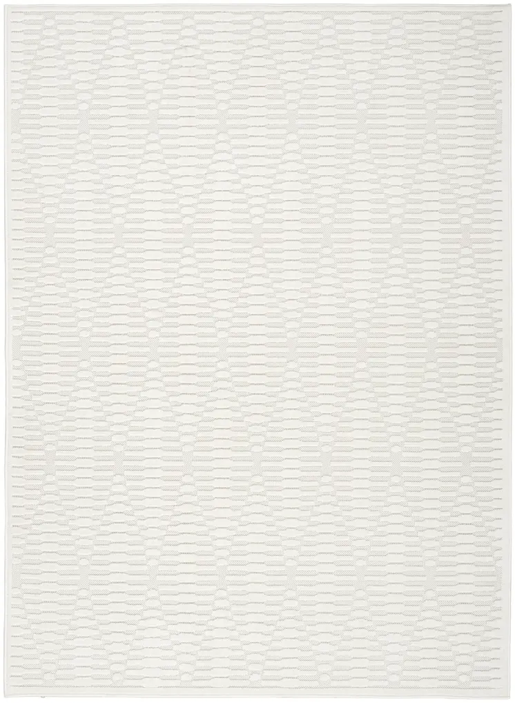 7' X 9' Ivory Geometric Area Rug