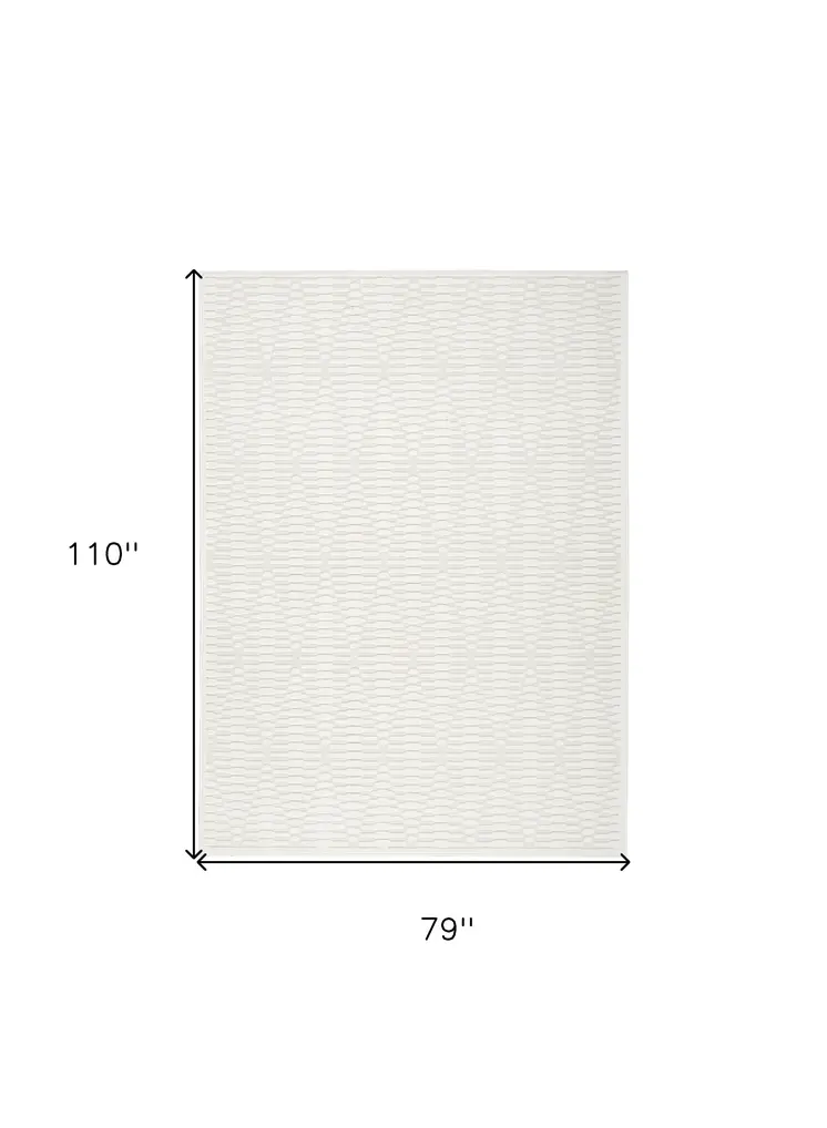 7' X 9' Ivory Geometric Area Rug
