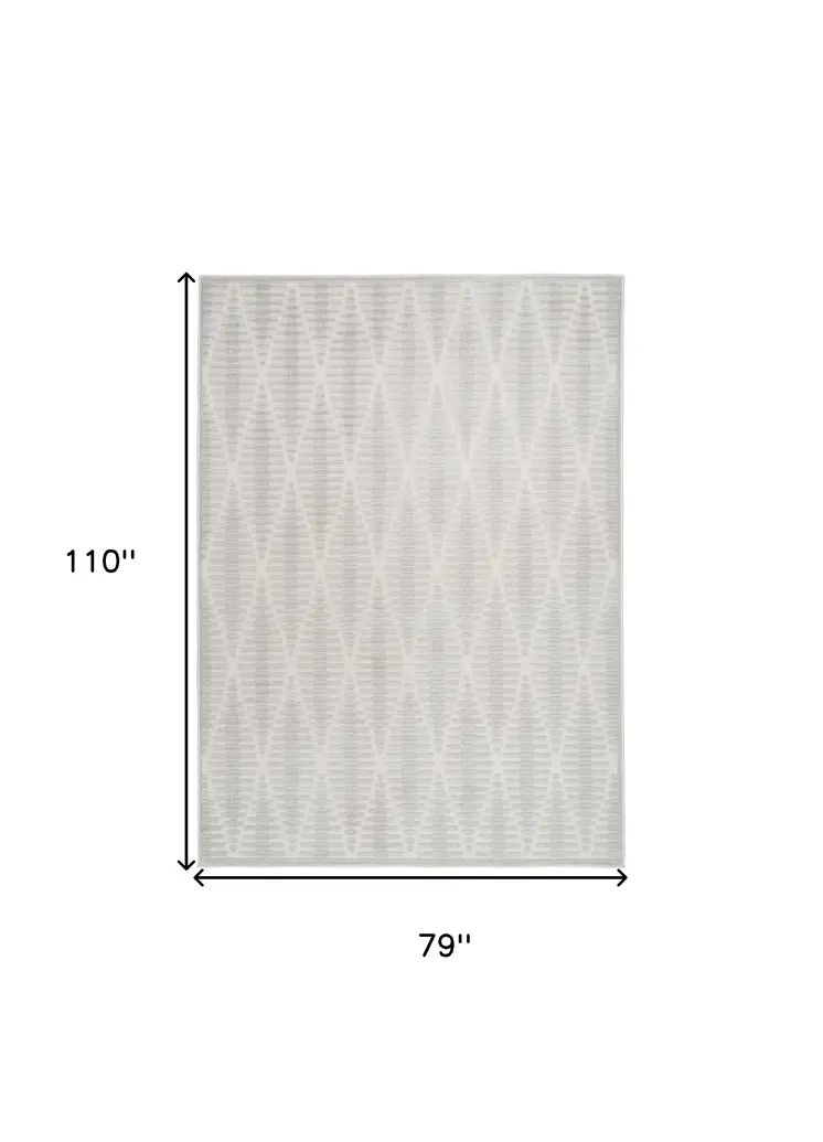 7' X 9' Gray Geometric Area Rug