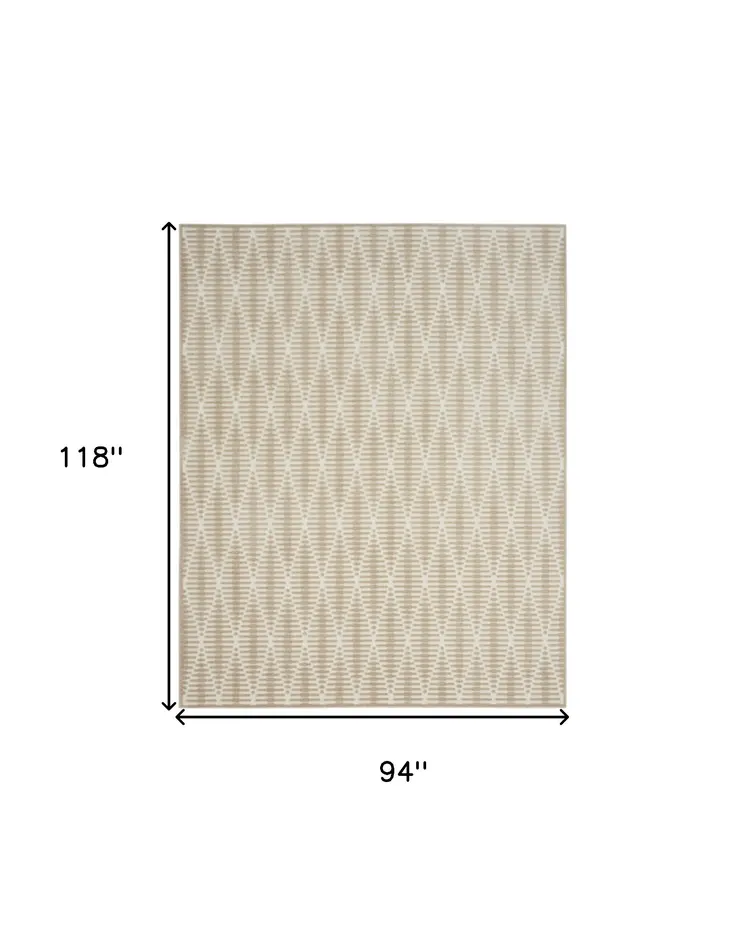 8' X 10' Beige Geometric Area Rug