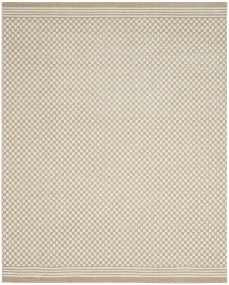 8' X 10' Beige Geometric Area Rug