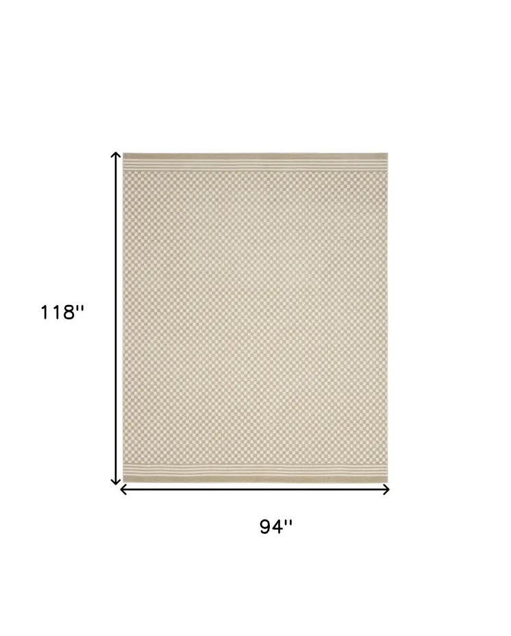 8' X 10' Beige Geometric Area Rug