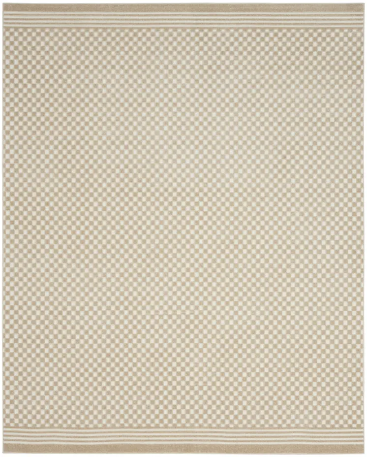 8' X 10' Beige Geometric Area Rug