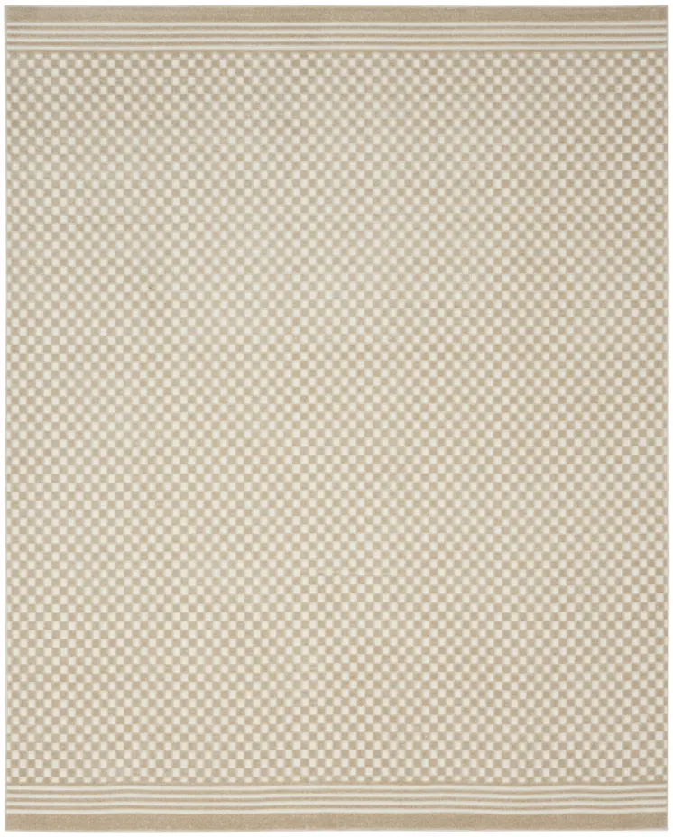 8' X 10' Beige Geometric Area Rug