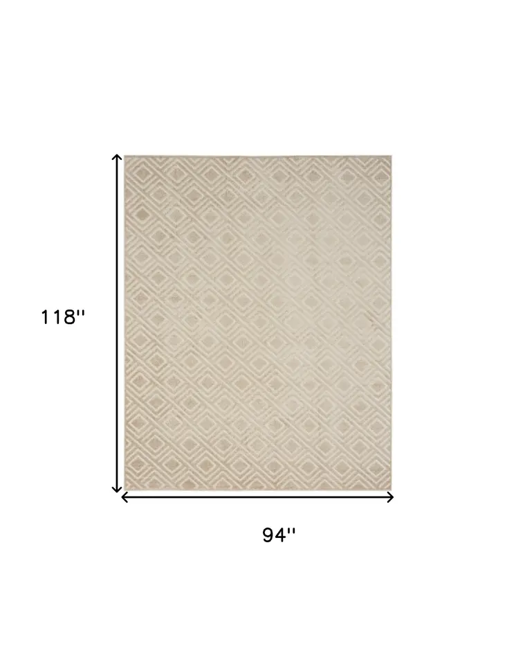 8' X 10' Beige Geometric Area Rug