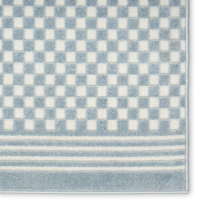 8' X 10' Blue Geometric Area Rug