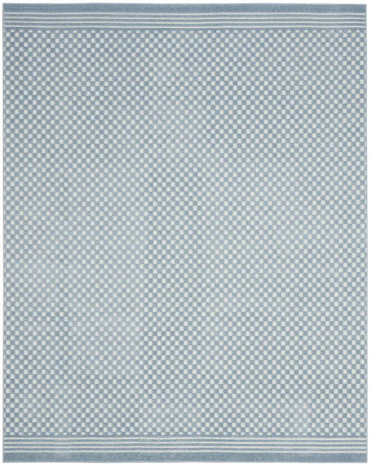8' X 10' Blue Geometric Area Rug