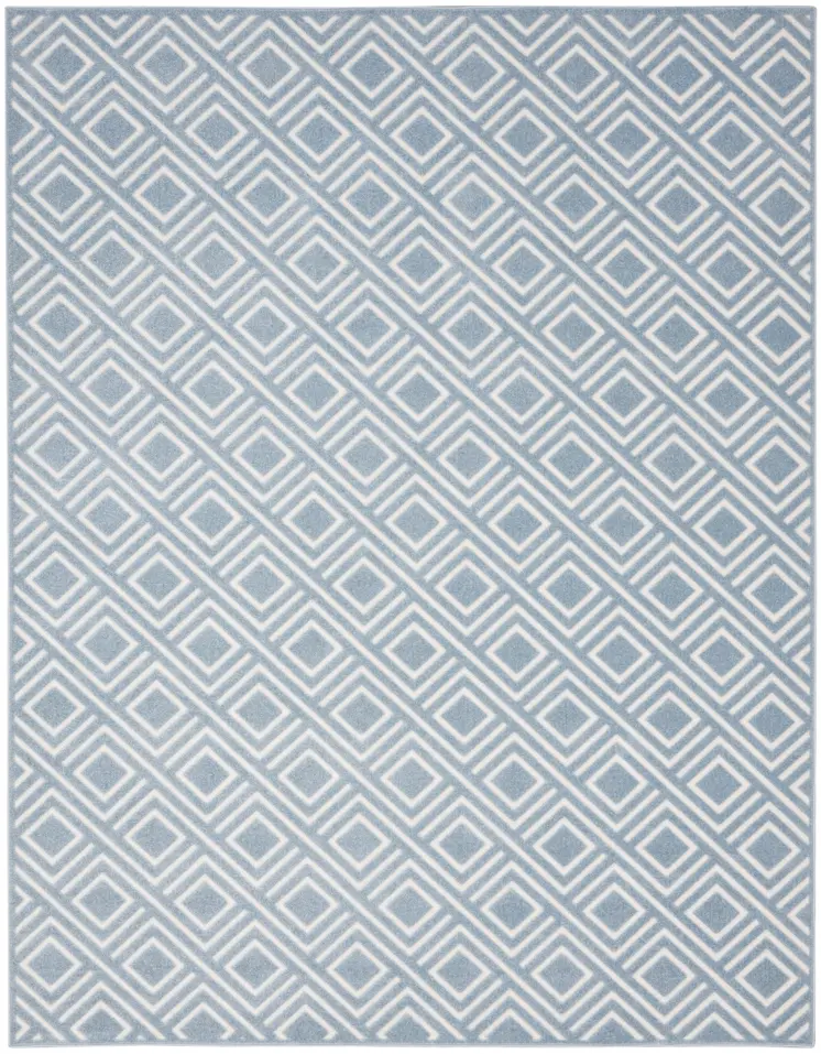 8' X 10' Blue Geometric Area Rug