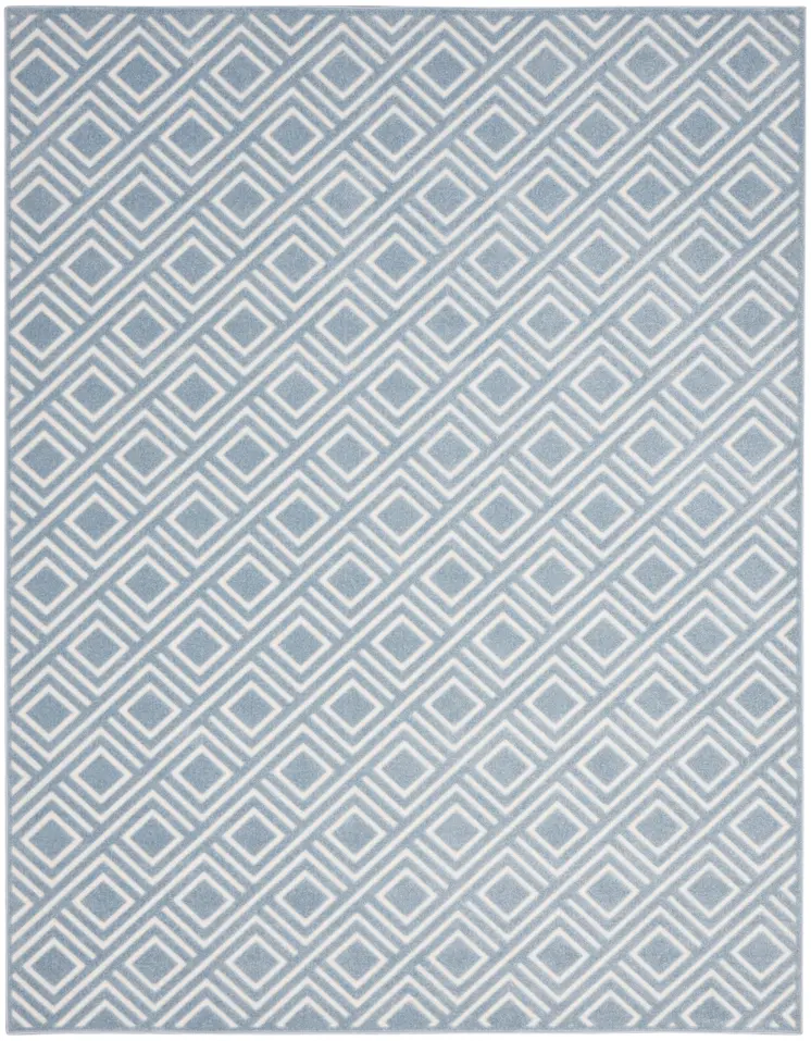 8' X 10' Blue Geometric Area Rug