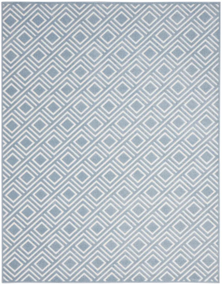 8' X 10' Blue Geometric Area Rug