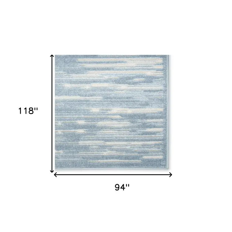 8' X 10' Blue Geometric Area Rug