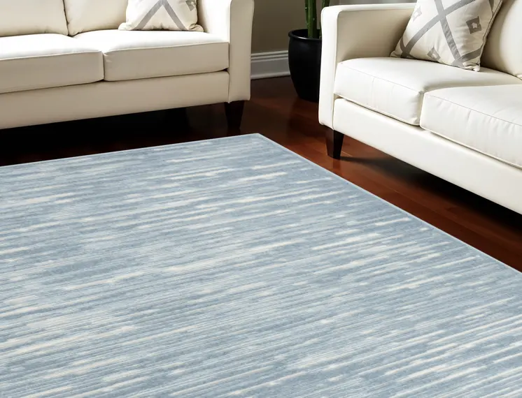 8' X 10' Blue Geometric Area Rug