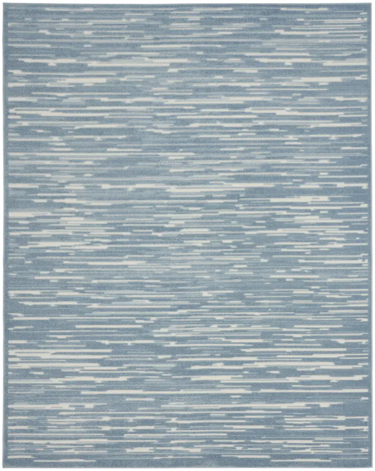 8' X 10' Blue Geometric Area Rug