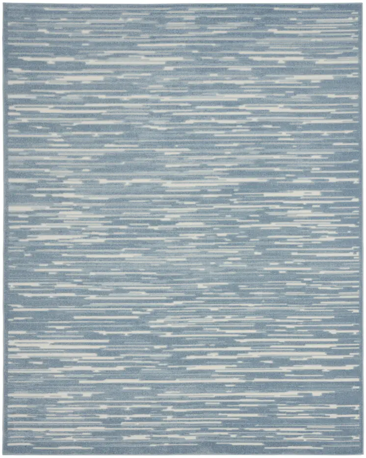 8' X 10' Blue Geometric Area Rug