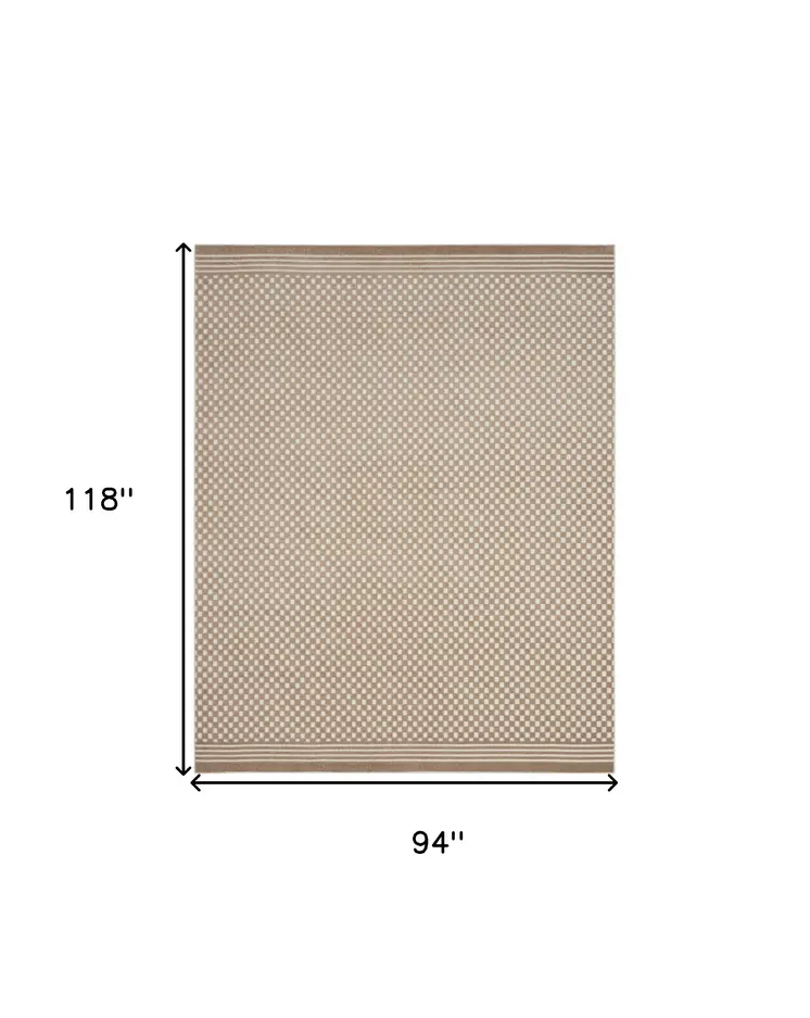 8' X 10' Brown Geometric Area Rug