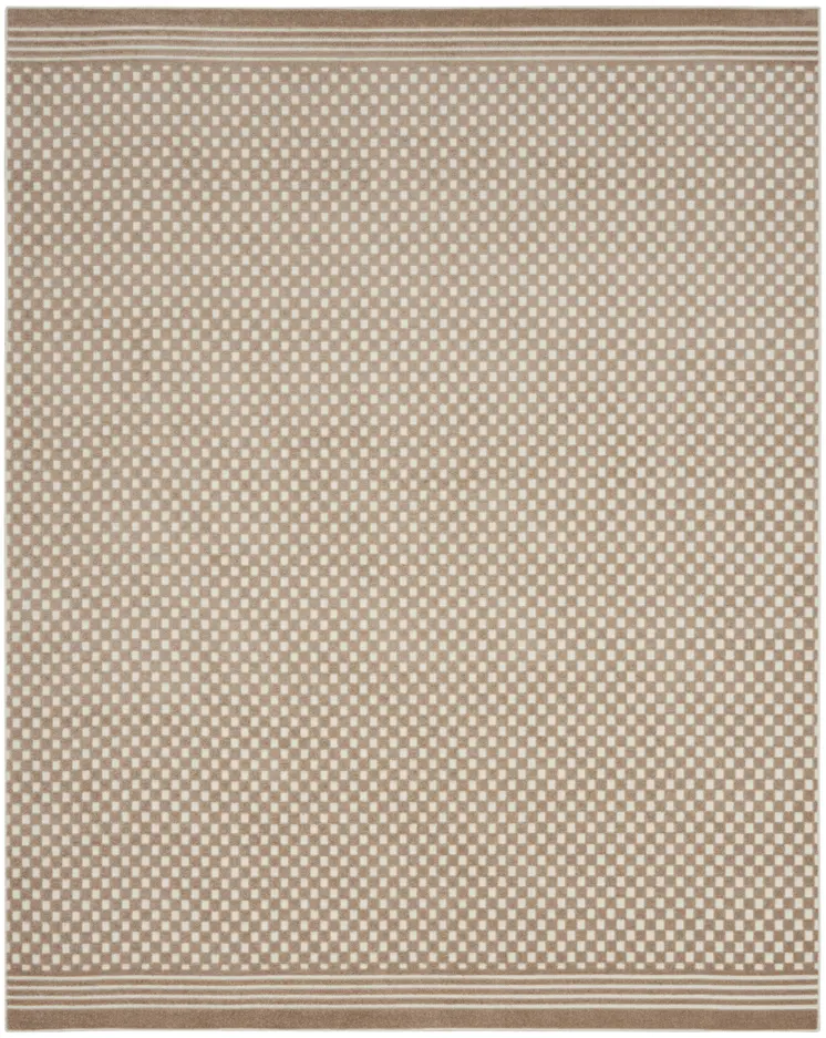 8' X 10' Brown Geometric Area Rug