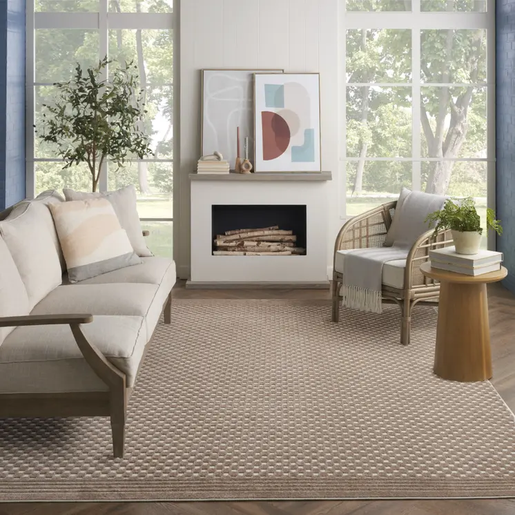 8' X 10' Brown Geometric Area Rug