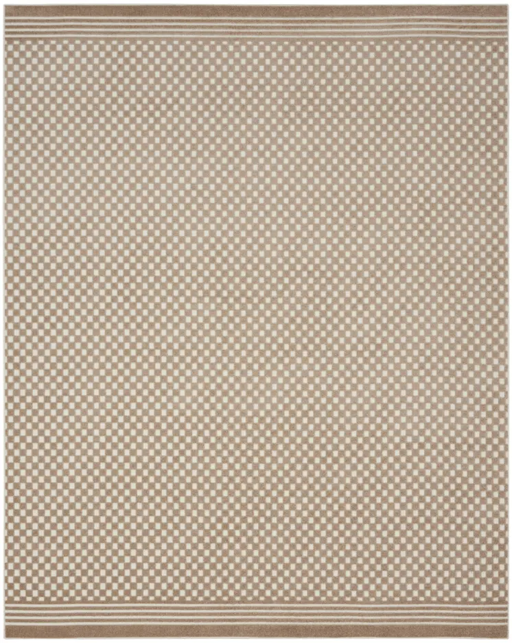 8' X 10' Brown Geometric Area Rug