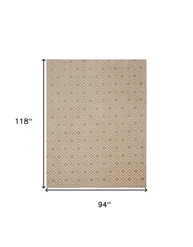 8' X 10' Brown Geometric Area Rug