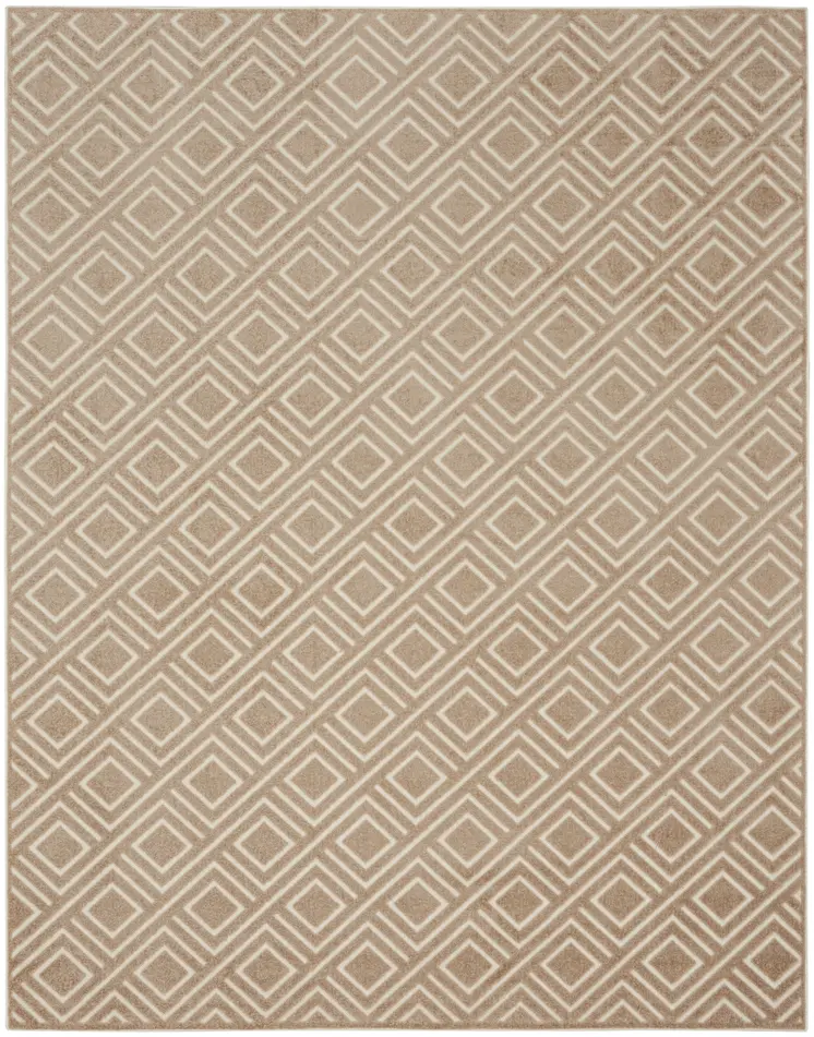 8' X 10' Brown Geometric Area Rug