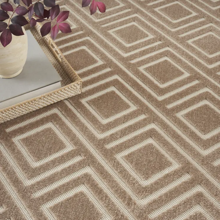 8' X 10' Brown Geometric Area Rug