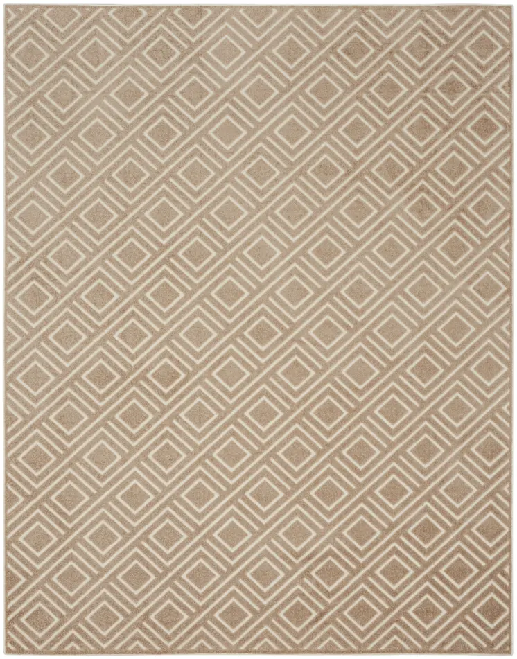 8' X 10' Brown Geometric Area Rug