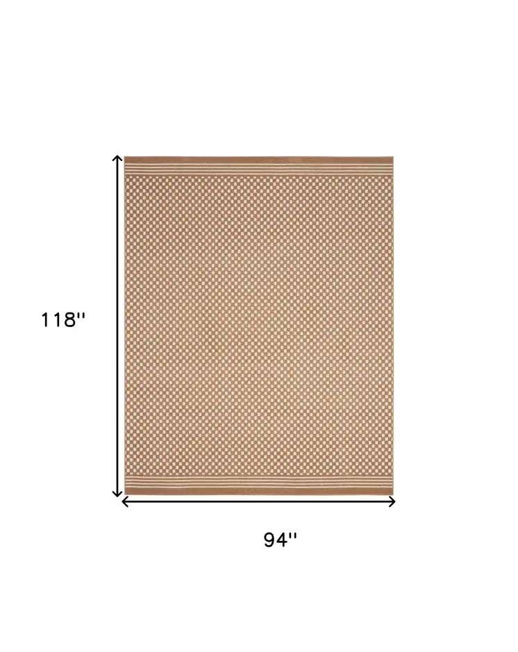 8' X 10' Brown Geometric Area Rug