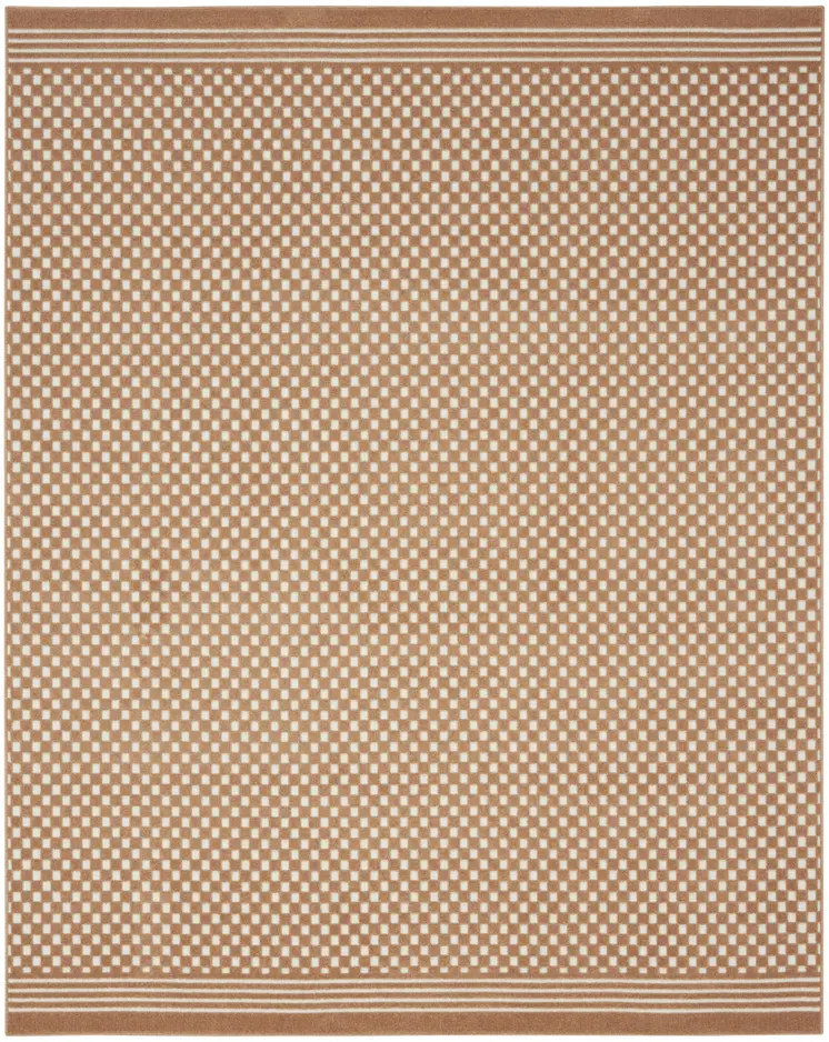 8' X 10' Brown Geometric Area Rug