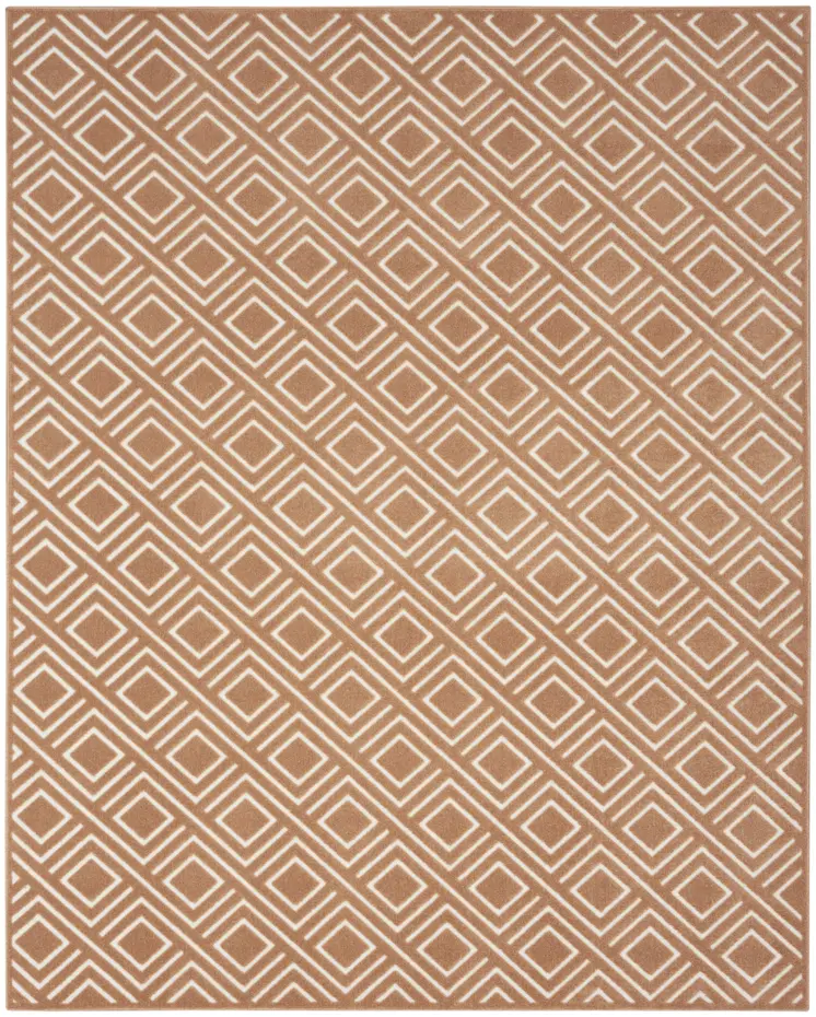 8' X 10' Brown Geometric Area Rug