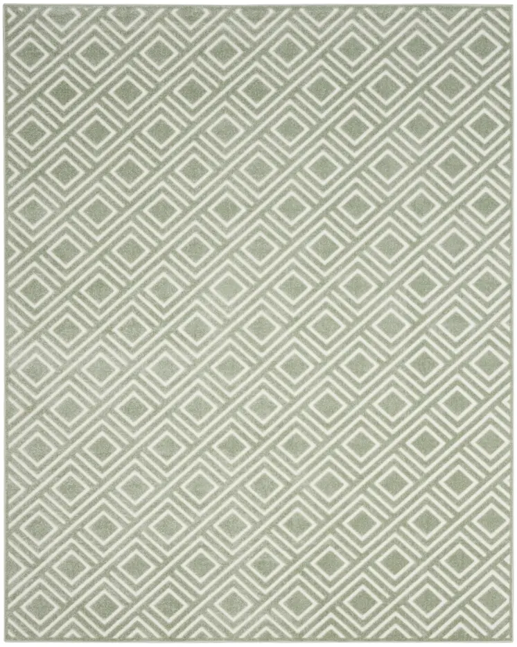 8' X 10' Green Geometric Area Rug