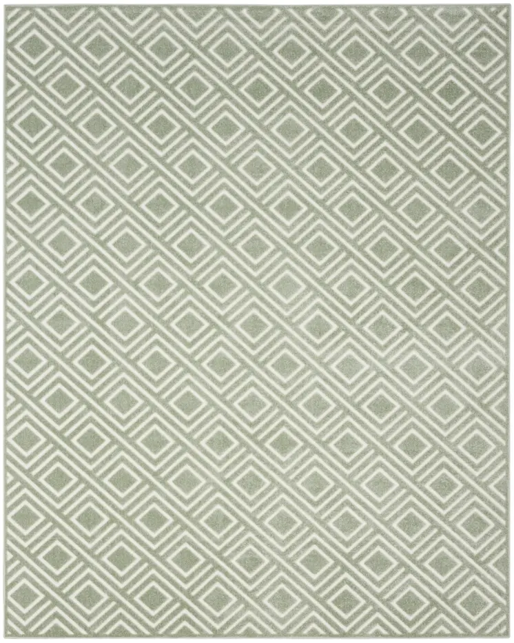 8' X 10' Green Geometric Area Rug