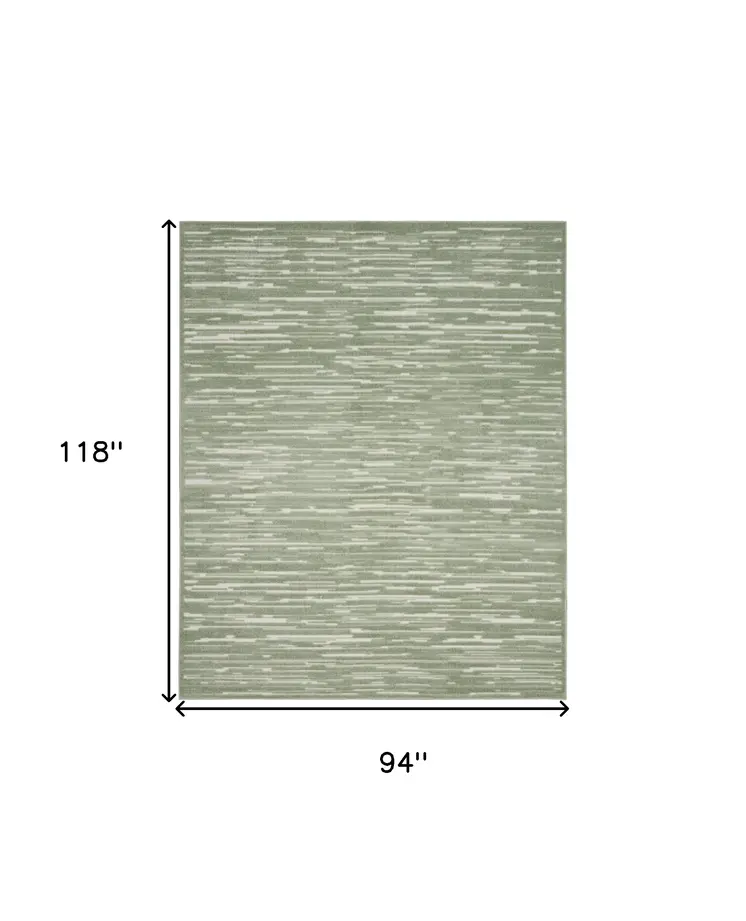8' X 10' Green Geometric Area Rug