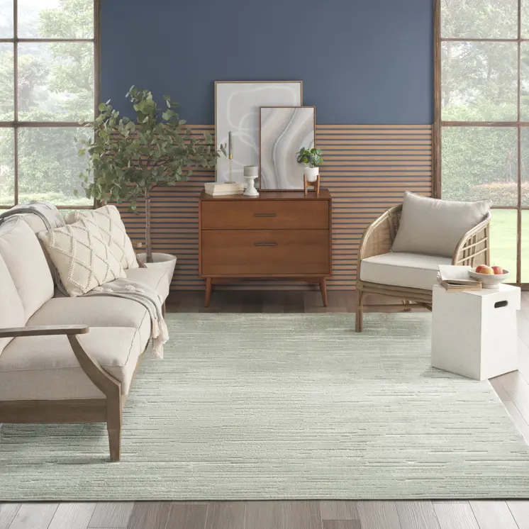 8' X 10' Green Geometric Area Rug