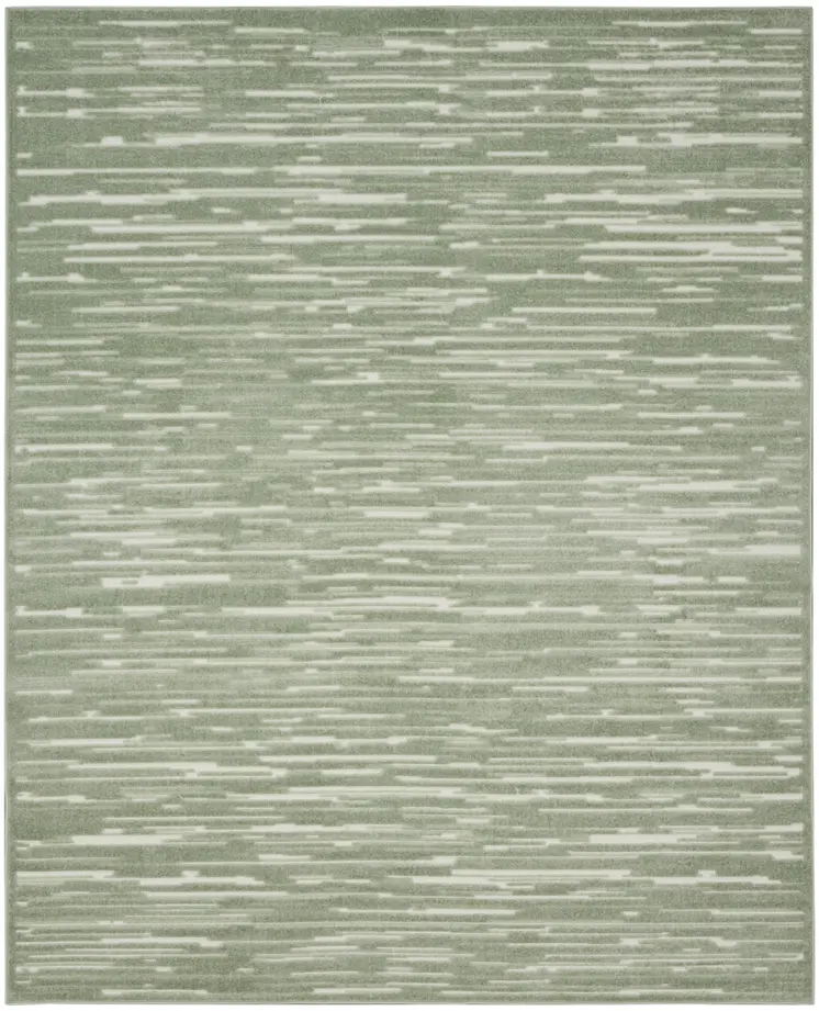 8' X 10' Green Geometric Area Rug