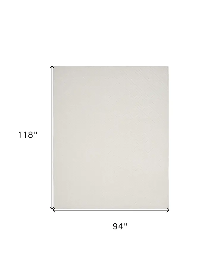 8' X 10' Ivory Geometric Area Rug