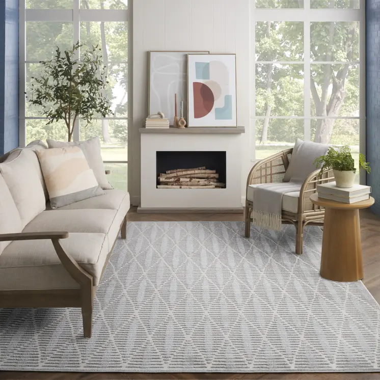 8' X 10' Gray Geometric Area Rug